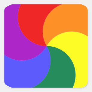 Pegatina Cuadrada 6 partialmoonsrainbow COLORFUENTE CÍRCULO GRÁFICO 