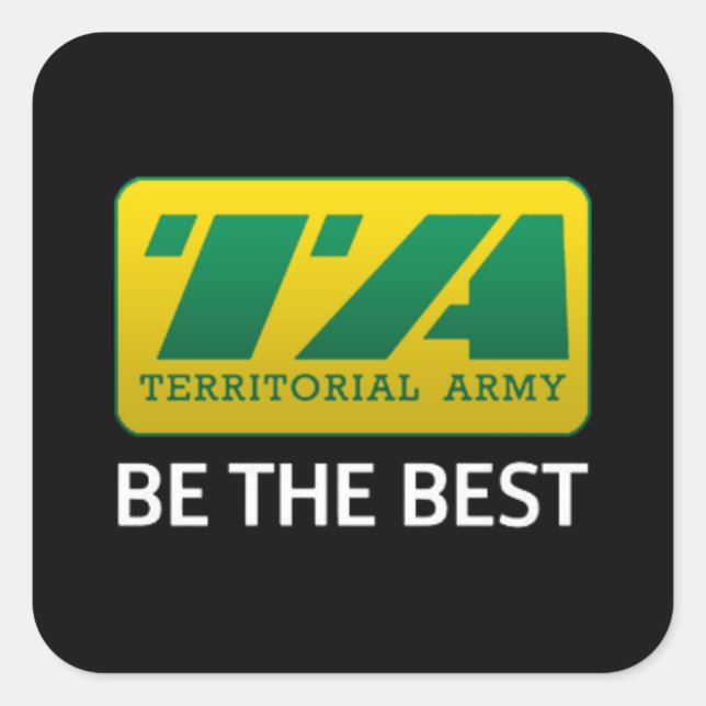 Pegatina Cuadrada 6 x Pegatinas del ejército territorial (Anverso)