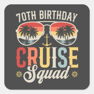 Pegatina Cuadrada 70.º Aniversario De La Familia Cruise Squad
