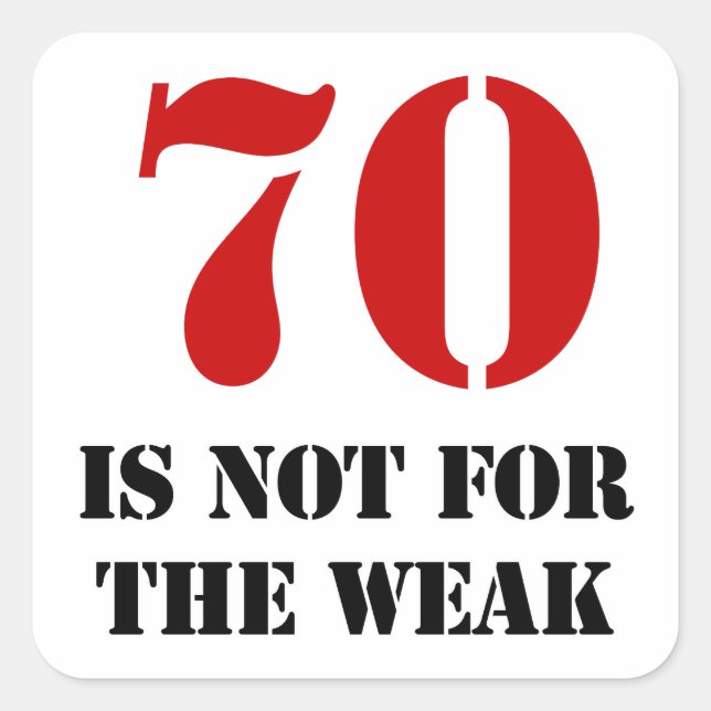 Pegatina Cuadrada 70.º regalo de la bolsa de cumpleaños (Anverso)