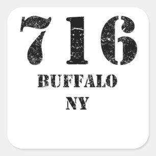 Pegatina Cuadrada 716 Búfalo NY