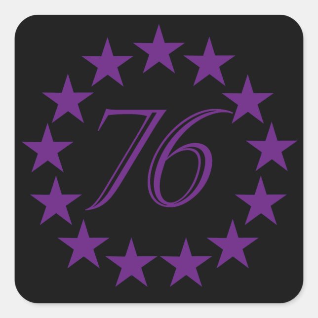 Pegatina Cuadrada 76 Purple Edition (Anverso)
