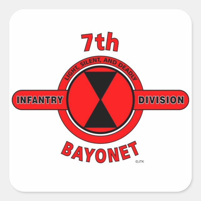 PEGATINA CUADRADA 7.ª DIVISIÓN DE INFANTERÍA "DIVISIÓN DE BAYONET" (Anverso)