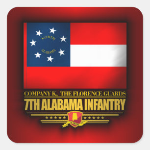 Pegatina Cuadrada 7.ª Infantería de Alabama