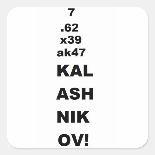 Pegatina Cuadrada 7.62x39 (Anverso)