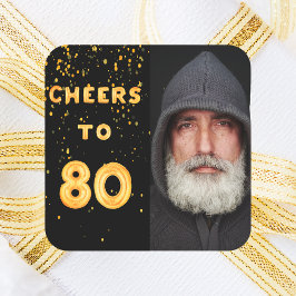 Pegatina Cuadrada 80 años de edad hombres de raza negra