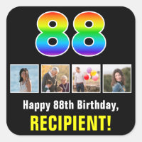 88º cumpleaños: Arcoiris "88"; fotos y nombre de P