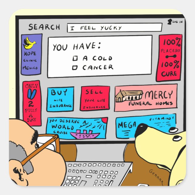 Pegatina Cuadrada 883 personalizado de diagnóstico del buscador (Anverso)