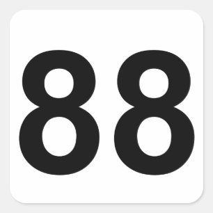 Pegatina Cuadrada 88 - número ochenta y ocho