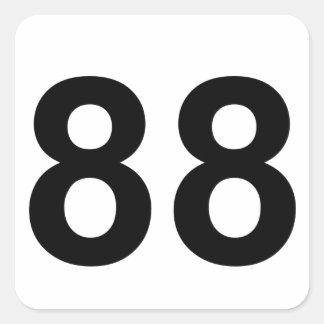 Pegatina Cuadrada 88 - número ochenta y ocho