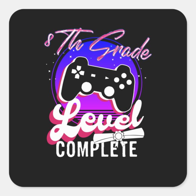 Pegatina Cuadrada 8.ª Graduación Graduada (Anverso)