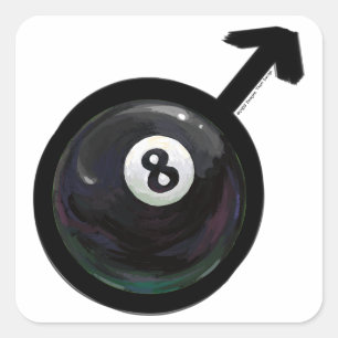 Pegatina Cuadrada 8 Ball
