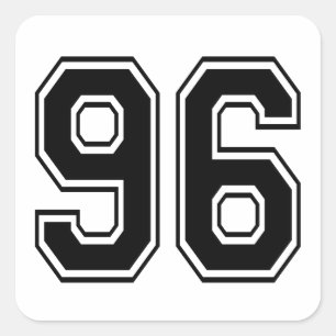 Pegatina Cuadrada 96 noventa y seis números de varsity