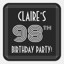 98ª fiesta de cumpleaños: estilo Art Deco y nombre