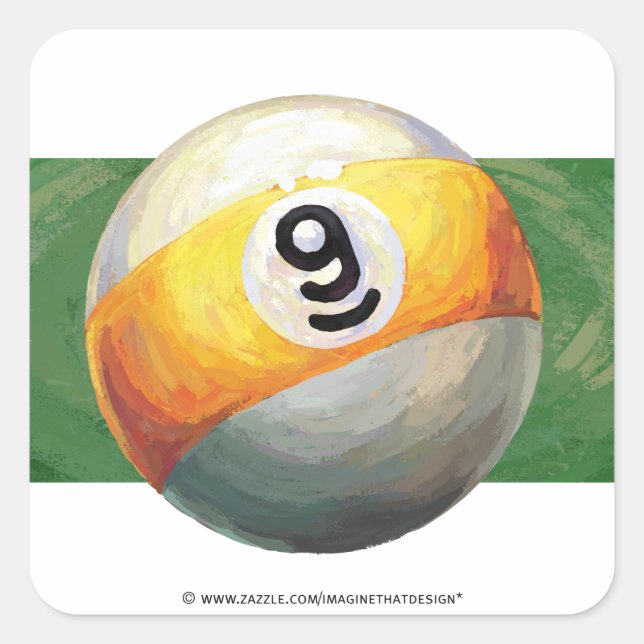 Pegatina Cuadrada 9.ª bola (Anverso)
