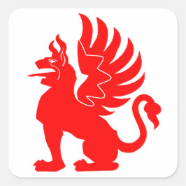 Pegatina Cuadrada 9. Staffel III./JG 26 Red Griffin 0B Insignia