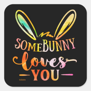 Pegatina Cuadrada A ALGUNOS BUNNY LES ENCANTA SU gracioso regalo de 