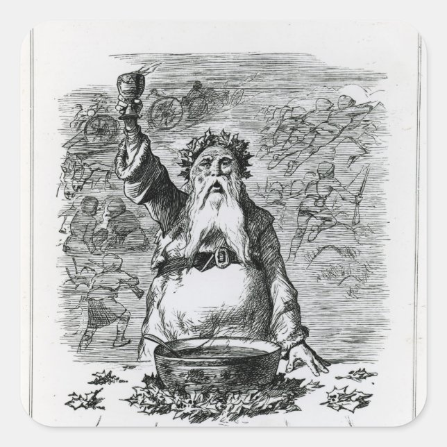 Pegatina Cuadrada ¡A Ausentes Amigos! (Anverso)