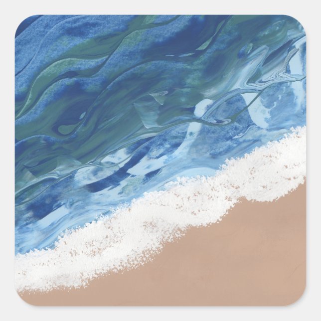 Pegatina Cuadrada A Dream of the Beach (Anverso)