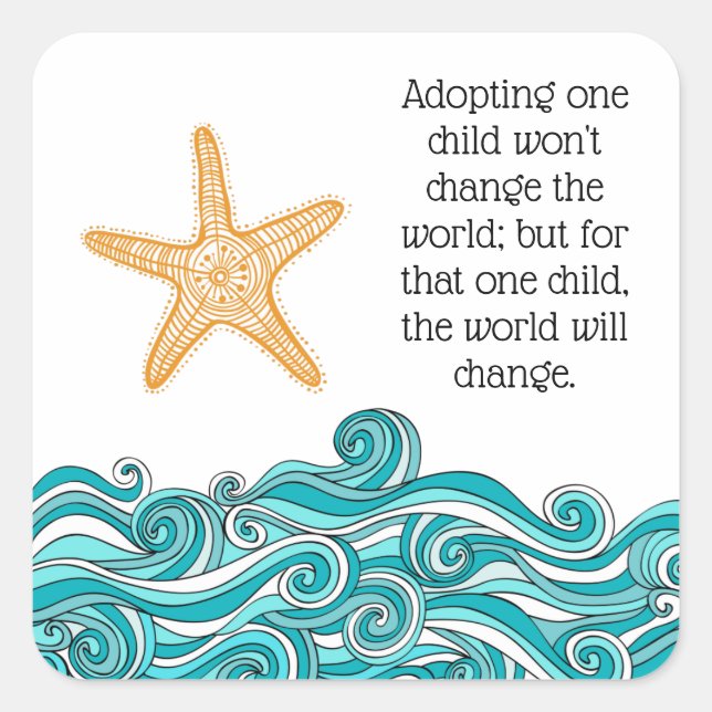 Pegatina Cuadrada A esto le importa un pez estrella (Anverso)