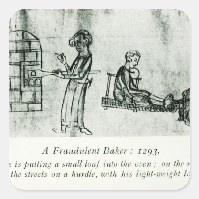 Pegatina Cuadrada A Fraudulent Baker, 1293 (Anverso)