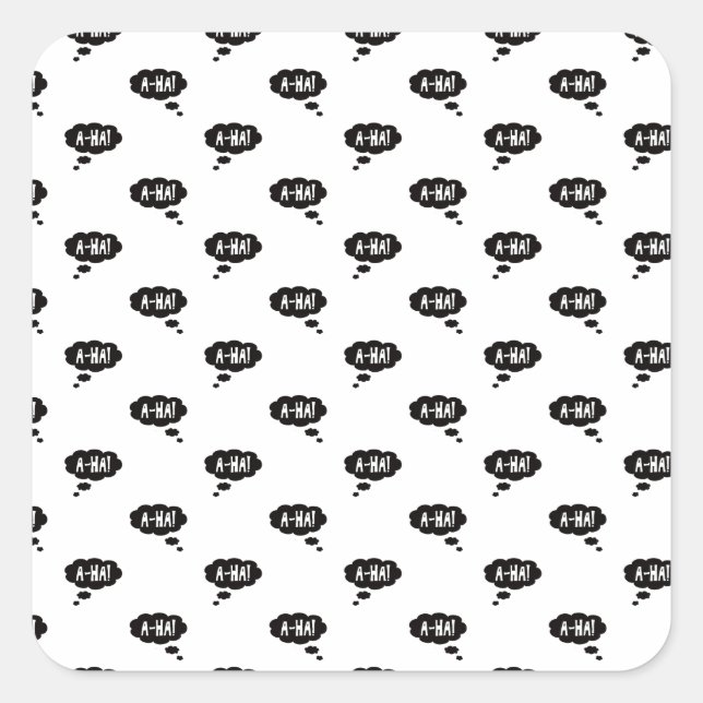 Pegatina Cuadrada ¡A-ha! El momento Eureka (Anverso)