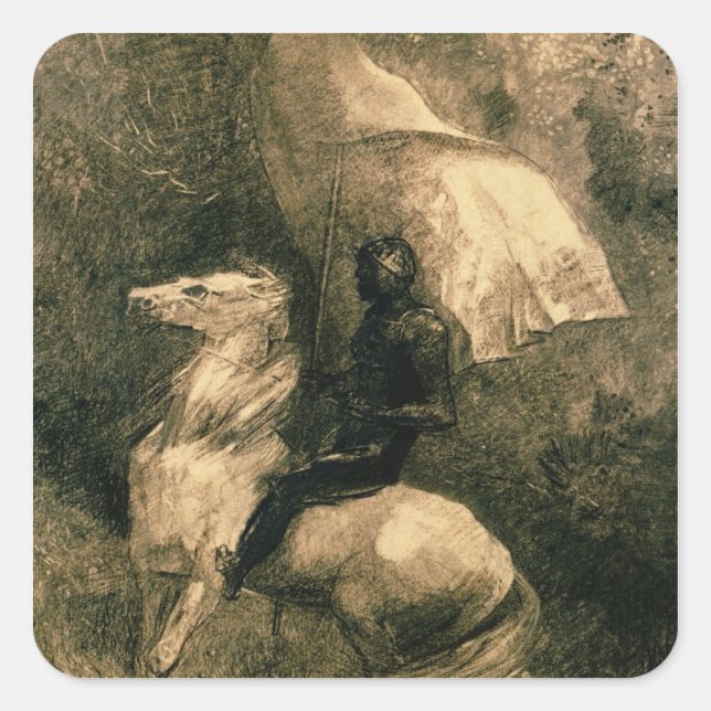 Pegatina Cuadrada A Knight, c.1885 (Anverso)