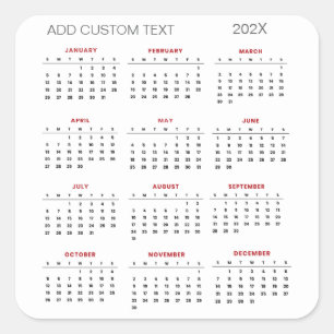 Pegatina Cuadrada A la moda agregar su propio texto personalizado Ca