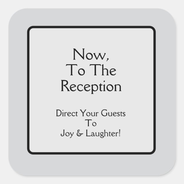 Pegatina Cuadrada A La Recepción (Anverso)