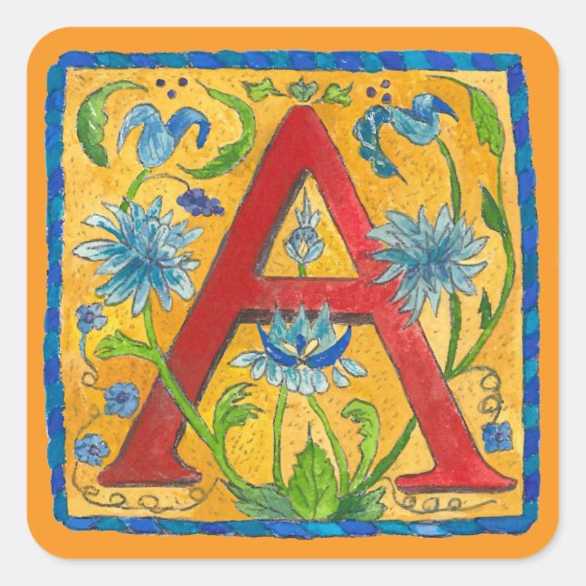 Pegatina Cuadrada A Letter Tote Bag (Anverso)