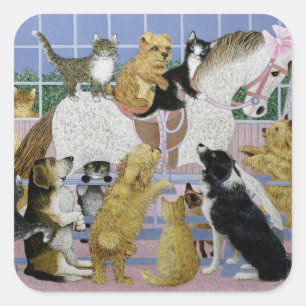 Pegatina Cuadrada A lo largo del camino