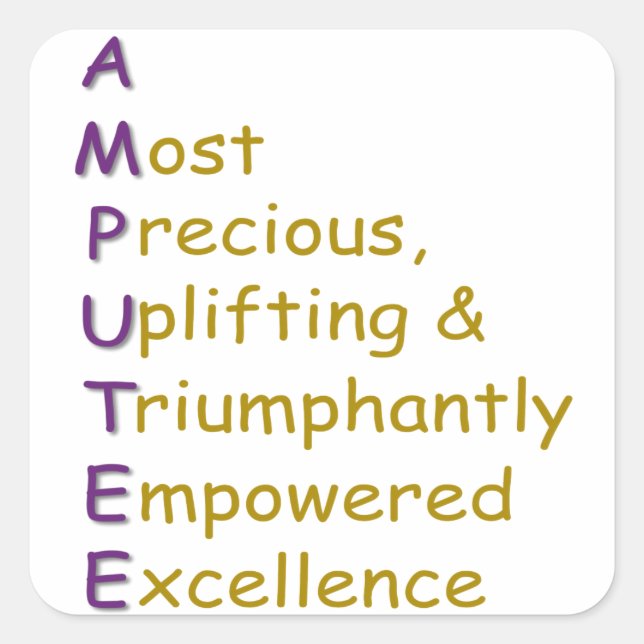 PEGATINA CUADRADA A.M.P.U.T.E.E. (Anverso)