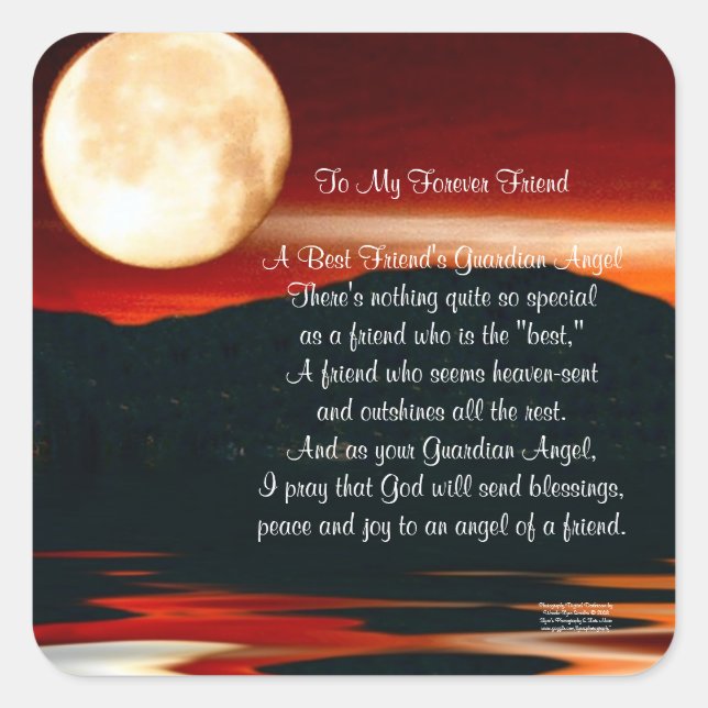 Pegatina Cuadrada A mi Forever Friend - Pegatinas (Anverso)