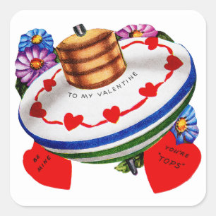 Pegatina Cuadrada A mi Valentine ~ ¡Eres Tops!