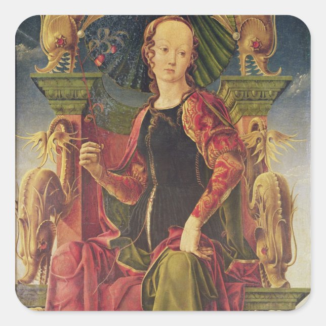 Pegatina Cuadrada A Muse, c.1455-60 (Anverso)