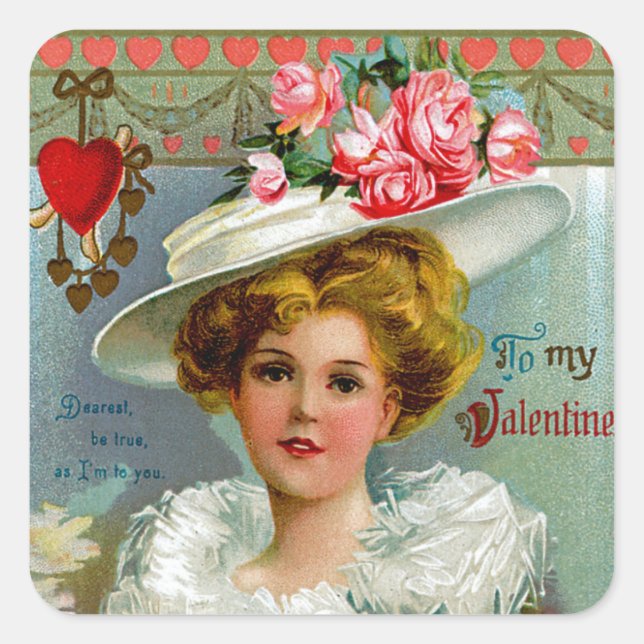 Pegatina Cuadrada A My Victorian Valentine (Anverso)