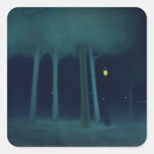 Pegatina Cuadrada A Park at Night, c.1892-95