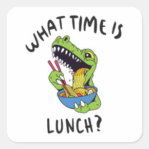 Pegatina Cuadrada ¿A qué hora es el almuerzo?