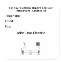 A Sheet of Six Stickers for Electrician's Clients