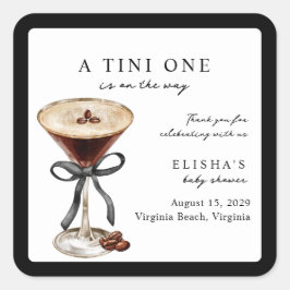 Pegatina Cuadrada A Tini One Is on the Way Baby Shower