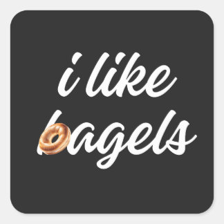 Pegatina Cuadrada A todos los amantes del bagel les gustan los bagel