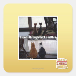 Pegatina Cuadrada A través de grueso y delgado