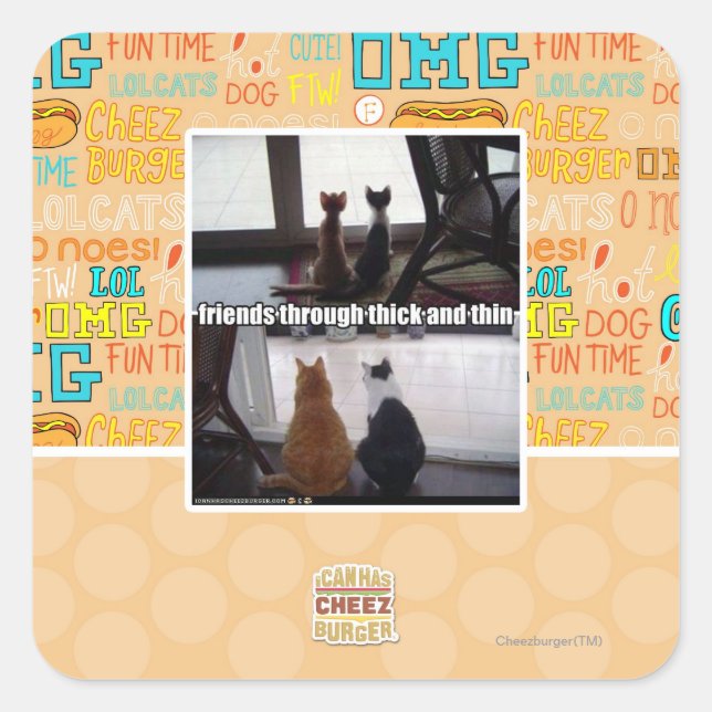 Pegatina Cuadrada A través de grueso y delgado (Anverso)