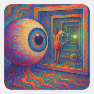 Pegatina Cuadrada "A través del prisma de la vista"