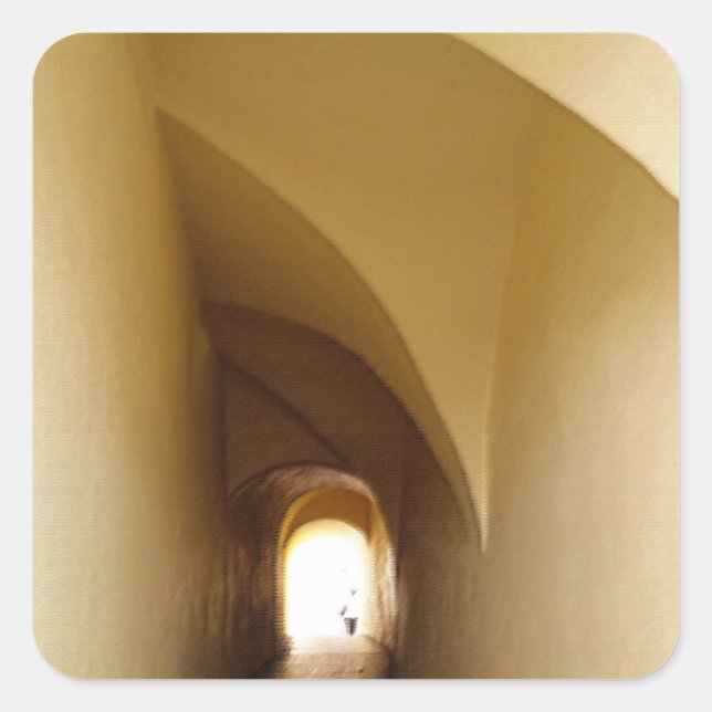 Pegatina Cuadrada a través del túnel (Anverso)