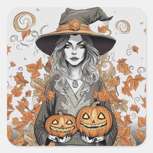 Pegatina Cuadrada A witch's love (Anverso)