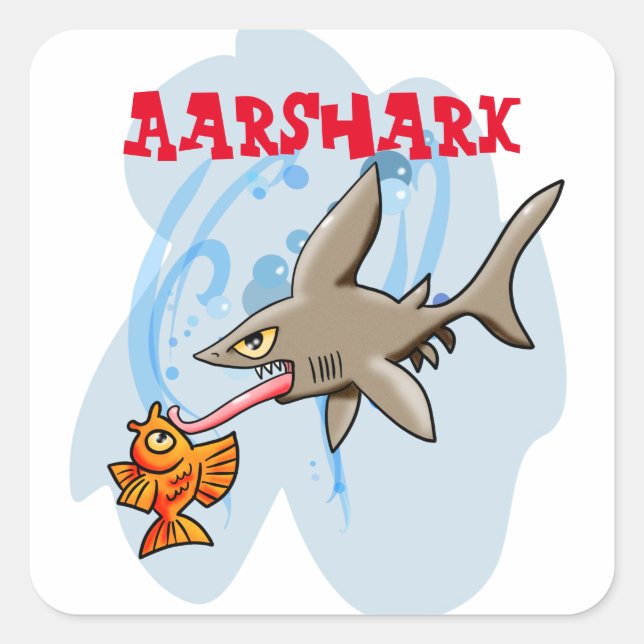 Pegatina Cuadrada Aarshark (Anverso)