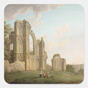 Pegatina Cuadrada Abadía de Santa María, York, c.1778 (aceite sobre