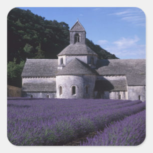 Pegatina Cuadrada Abadía de Sénanque, Gordes, Vaucluse, Provenza, 2