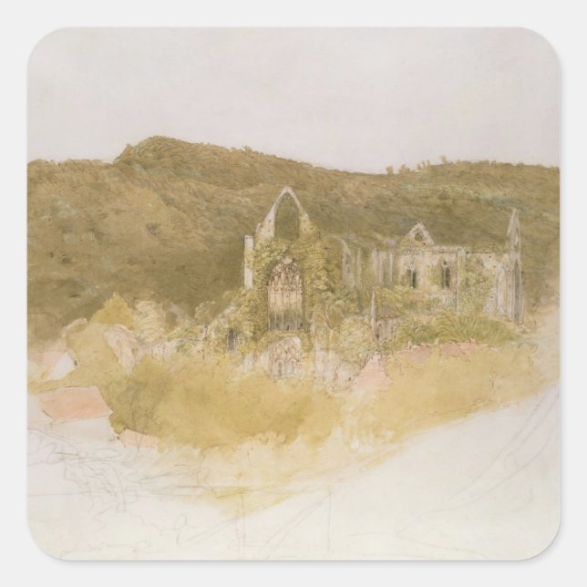 Pegatina Cuadrada Abadía de Tintern (Anverso)